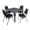 Kee Kee Square Table & Chair Set, Wood, Metal, Vinyl Top, Grey TB4848GYBPBK29BK - alternate 1
